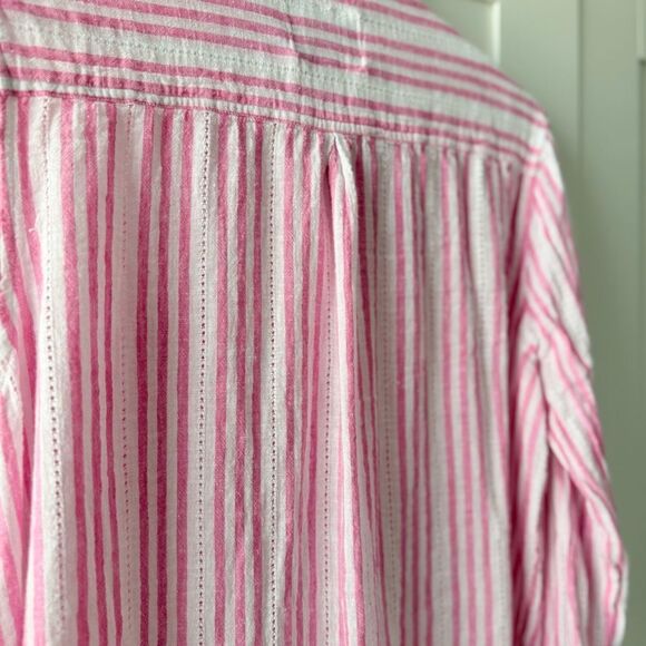 RAILS | Pink and white Charli Button down linen blend shirt | size Medium - Picture 4 of 6